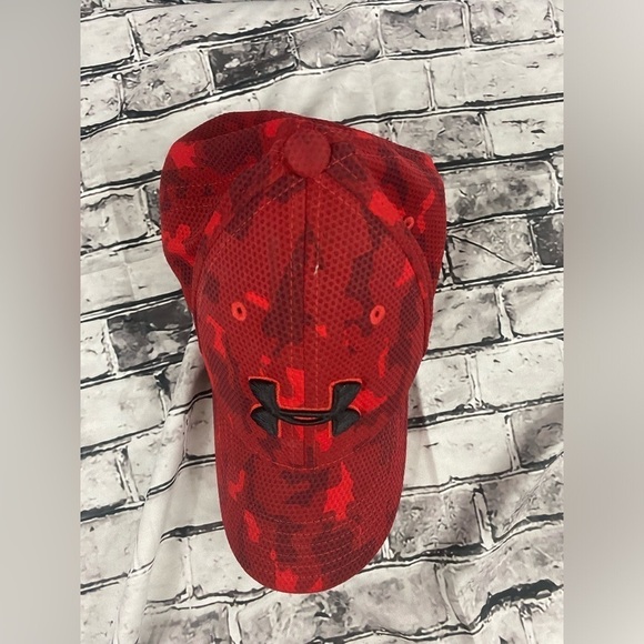 Under Armour Youth S/M Red & Black Baseball Fitted Cap - Picture 2 of 7